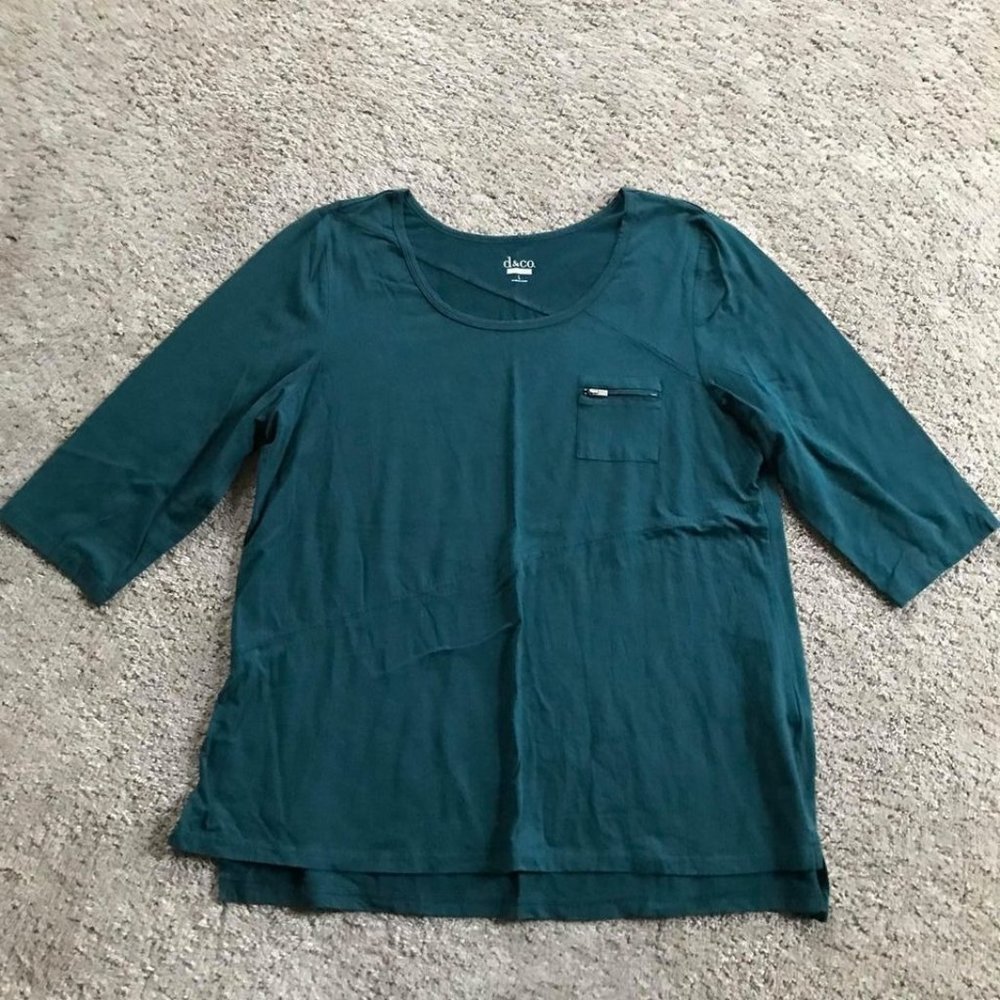 Denim & Co women’s large green top